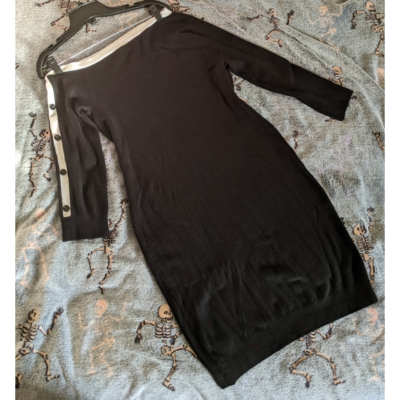 Torrid Black & White Off The Shoulder Sweater Dress - Picture 4 of 4